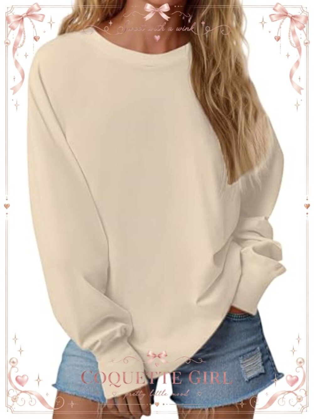 DIKUCI Women's Long Sleeve Crewneck Pullover Sweatshirt Casual Solid Relaxed Fit